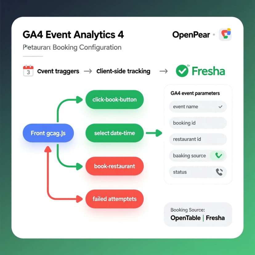 GA4 event mapping to OpenTable/Fresha booking events