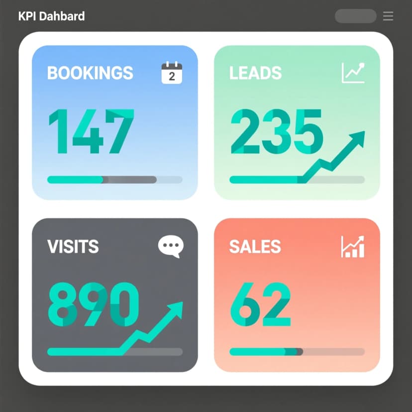 Tiles for Bookings/Leads/Visits/Sales KPIs